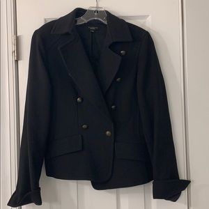 Cute Talbots double breasted black lined jacket
